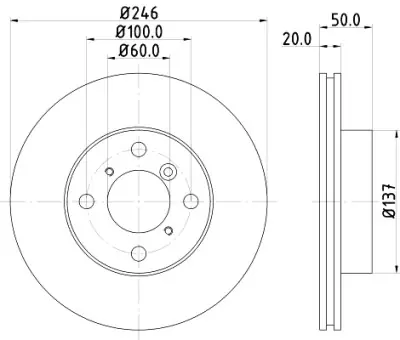 Disco de freno HELLA 8DD 355 107-391 Marca Reconocida